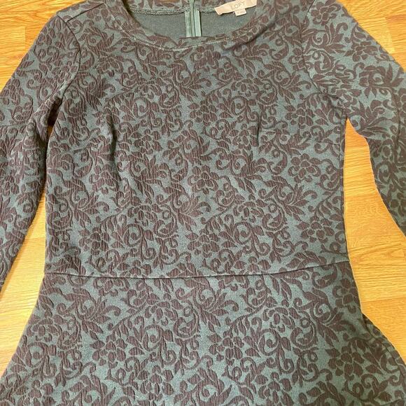 LOFT Jacquard Fit & Flare Dress 2T dark academia whimsigoth witchy mobwife - Picture 10 of 15